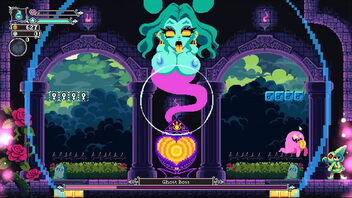 Femdom and creampie in Flip Witch, a pixel art hentai game.