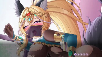 The arrogant princess of Kaiju and her detective servant in a series of explicit scenes from a popular hentai game.