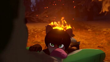 Hot furry character enjoys sucking on a big cock in a 3D animated porn movie.
