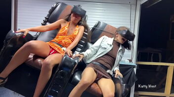 Virtual reality public upskirt experience with Katty West and Kate Rich