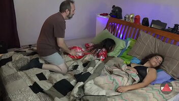 Having sex with my roommate and her friend in the bedroom