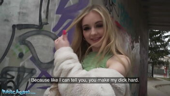 Public agent’s outdoor adventure with blonde brit babe includes deepthroat and orgasm